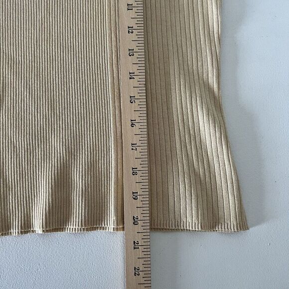Oliver Perry Silk Blend Ribbed Knit Sweater Vest Womens Large Beige Nude VTG - Picture 5 of 6